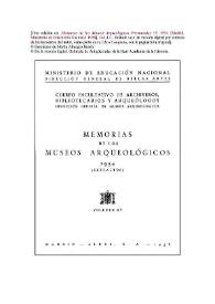 Portada:Museo Arqueológico de Ampurias (Gerona). Memoria 1954 / Martín Almagro Basch