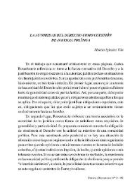 Portada:La autoridad del derecho como cuestión de justicia política / Marisa Iglesias Vila