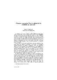 ¿Turista conceptista? La irrealidad de la realidad en Quevedo / Henry Ettinghausen | Biblioteca Virtual Miguel de Cervantes
