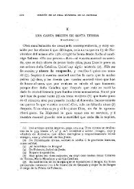 Portada:Una carta inédita de Santa Teresa / Fidel Fita