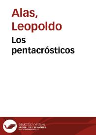 Portada:Los pentacrósticos / Leopoldo Alas