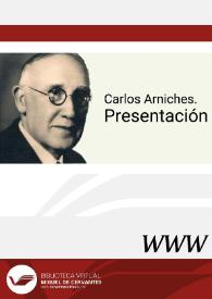 Portada:Carlos Arniches. Presentación