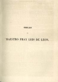 Obras poéticas, divididas en tres libros / Fray Luis de León | Biblioteca Virtual Miguel de Cervantes