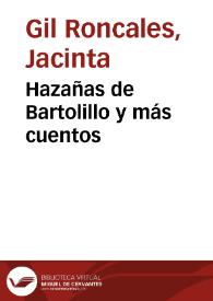 Portada:Hazañas de Bartolillo y más cuentos / escritos por Jacinta Gil y dibujados por José Luis Hidalgo