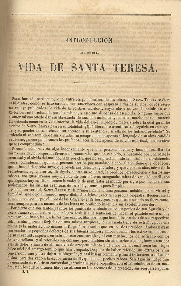Introducción al libro de la vida de Santa Teresa | Biblioteca Virtual Miguel de Cervantes