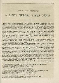 Portada:Documentos relativos a Santa Teresa y sus obras