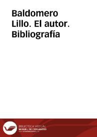 Portada:Baldomero Lillo. Apunte biobibliográfico / Berta López Morales