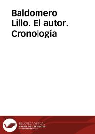 Portada:Baldomero Lillo. Cronología / Berta López Morales