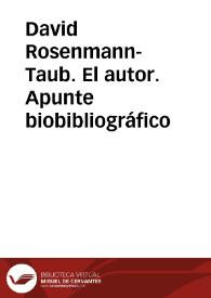 David Rosenmann-Taub. Apunte biobibliográfico