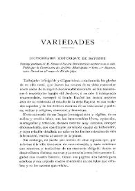 Portada:Dictionnaire historique de Bayonne / El Marqués de Laurencín