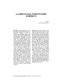 Portada:La ironía del positivismo jurídico / Fernando Atria