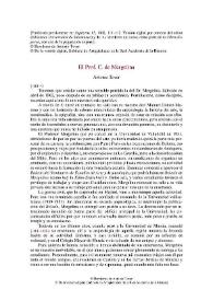 Portada:El Prof. C. de Mergelina / Antonio Tovar