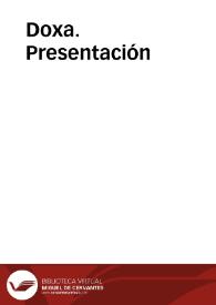 Doxa. Presentación | Biblioteca Virtual Miguel de Cervantes