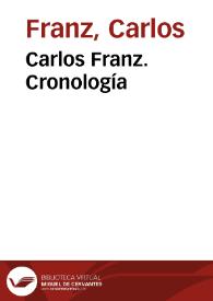 Portada:Carlos Franz. Cronología