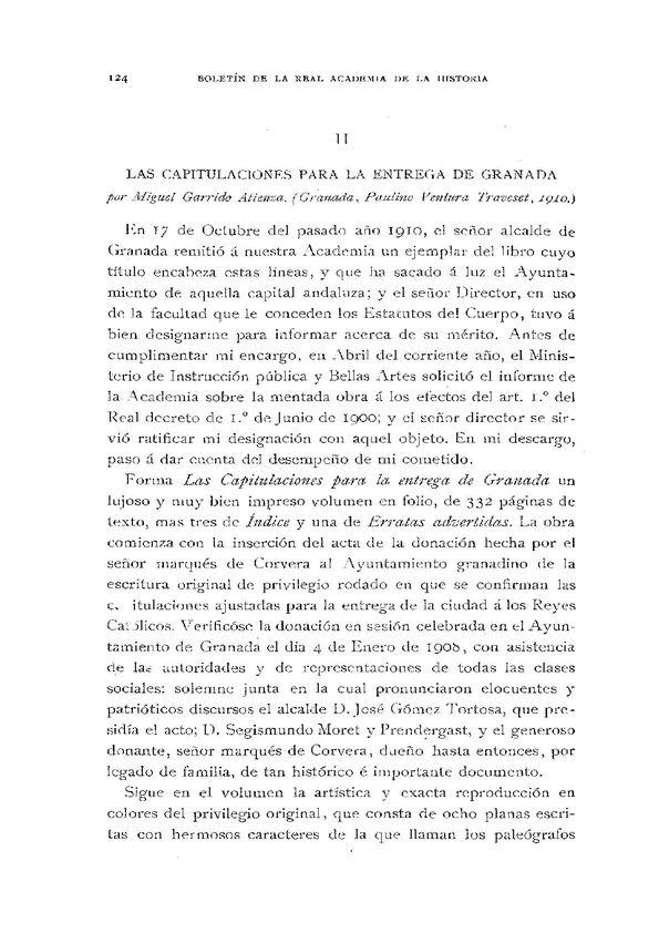 Las capitulaciones para la entrega de Granada / El Conde de Cedillo | Biblioteca Virtual Miguel de Cervantes