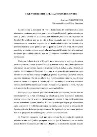 Portada:Cine y derecho. Aplicaciones docentes / José Luis Pérez Triviño