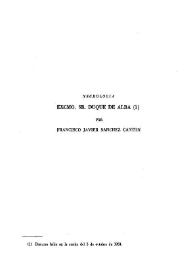 Portada:Necrologías : Excmo. Sr. Duque de Alba / por Francisco Javier Sánchez Cantón