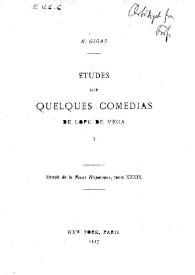 Portada:Études sur quelques \"comedias\" de Lope de Vega. I. [El Duque de Viseo] / Émile Gigas