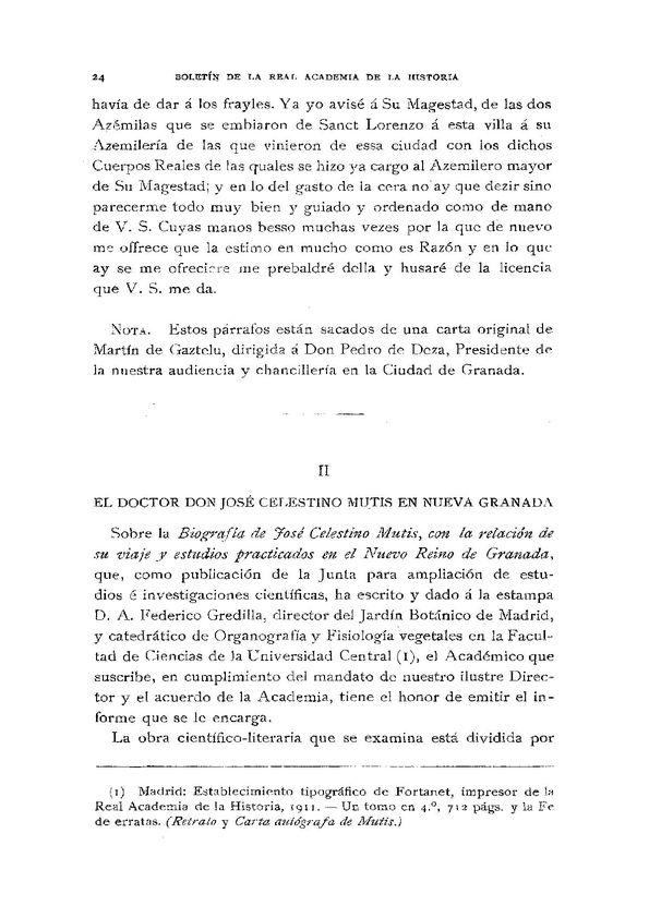 El doctor don José Celestino Mutis en Nueva Granada / Juan Pérez de Guzmán y Gallo | Biblioteca Virtual Miguel de Cervantes