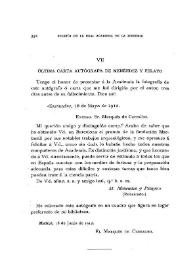 Portada:Última carta autógrafa de Menéndez y Pelayo / El Marqués de Cerralbo