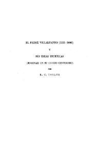 Portada:El Padre Villalpando (1552-1608) y sus ideas estéticas : (Homenaje en su cuarto centenario) / R.C. Taylor