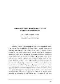 Portada:Luis T. González del Valle [Reseña]: \"La canonización del diablo . Baudelarie y la estética moderna en España\". (Madrid: Verbum, 2002) / Raquel García Pascual
