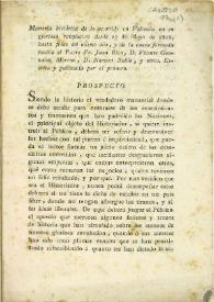 Portada:Memoria histórica de lo ocurrido en Valencia en su gloriosa revolución desde 23 de mayo de 1808, hasta fines del mismo año, y de la causa formada contra el Padre Fr. Juan Rico, Vicente González Moreno, Narcioso Rubio y otros / escrita y publicada por el primero