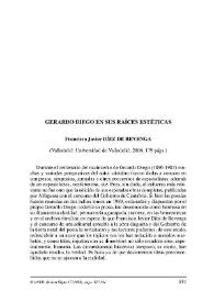 Portada:Francisco Javier Díez de Revenga: \"Gerardo Diego en sus raíces estéticas\" (Valladolid: Universidad de Valladolid,2006) / Aitor L. Larrabide