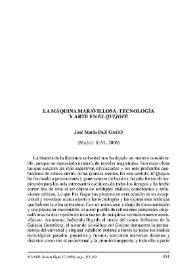 Portada:José María Paz Gago: "La máquina maravillosa. Tecnología y arte en el 'Quijote' "(Madrid: SIAL, 2006) / Berta Dávila