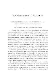 Portada:Convocatoria para los premios de 1914 / Eduardo de Hinojosa