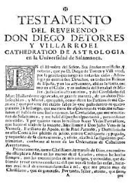 Testamento / del reverendo don Diego de Torres y Villarroel, cathedratico de astrologia en la Universidad de Salamanca | Biblioteca Virtual Miguel de Cervantes
