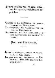 Portada:Aventuras de un elegante o Las costumbres de ogaño : novela original española / por E. de C. Vayo
