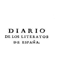 Portada:Diario de los literatos de España : en que se reducen a compendio los Escritos de los Autores Españoles, y se hace juicio de sus Obras, desde el año 1737. Tomo II