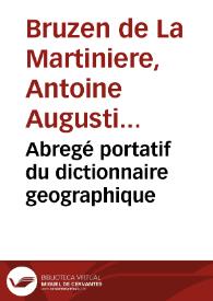Portada:Abregé portatif du dictionnaire geographique / De La Martinière