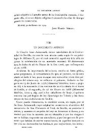 Portada:Un documento antiguo / Antonio Blázquez