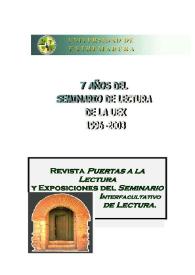 Portada:7 años del Seminario de Lectura de la UEX : 1996-2003 / coordinación Eloy Martos Núñez
