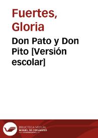 Portada:Don Pato y Don Pito [Versión escolar] / Gloria Fuertes