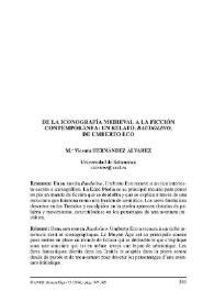 Portada:De la iconografía medieval a la ficción contemporánea: un relato, \"Baudolino\", de Umberto Eco / María Vicenta Hernández Álvarez