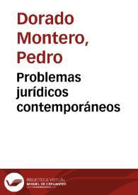 Portada:Problemas jurídicos contemporáneos / P. Dorado Montero