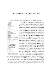 Portada:Junta pública del domingo 18 de abril de 1915 / Juan Pérez de Guzmán y Gallo
