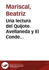 Una lectura del Quijote. Avellaneda y El Conde Peranzules / Beatriz Mariscal Hay | Biblioteca Virtual Miguel de Cervantes