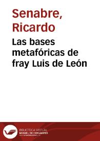 Portada:Las bases metafóricas de fray Luis de León