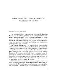Ana de Jesús y Juan de la Cruz. Perfil de una relación a examen | Biblioteca Virtual Miguel de Cervantes