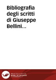 Portada:Bibliografia degli scritti di Giuseppe Bellini 1950-2001 / a cura di Michele Porciello