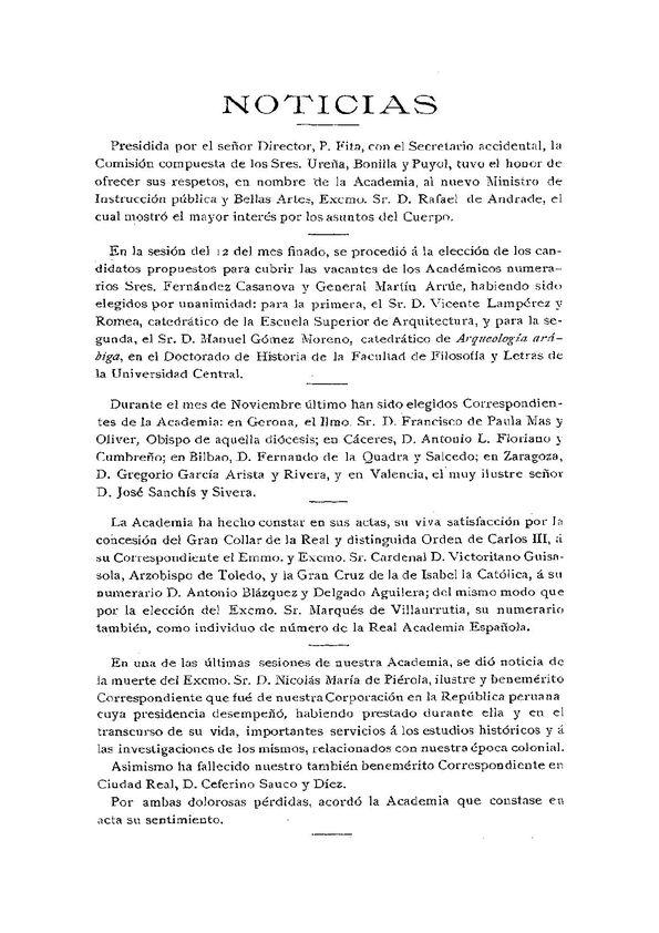 Noticias. Boletín de la Real Academia de la Historia, tomo 67 (diciembre 1915). Cuadernos VI / F. F.; J. P. de G.; J. R. M. | Biblioteca Virtual Miguel de Cervantes