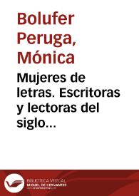 Portada:Mujeres de letras. Escritoras y lectoras del siglo XVIII / Mónica Bolufer Peruga