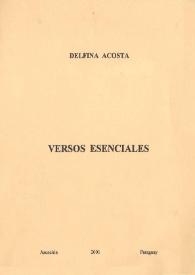 Portada:Versos esenciales / Delfina Acosta