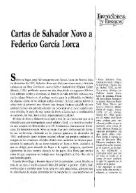 Portada:Cartas de Salvador Novo a Federico García Lorca / James Valender