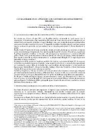 Portada:Catalanismos en el léxico de los canteros del Renacimiento español / Guillermo Herráez Cubino