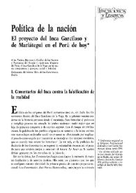 Política de la nación. El proyecto del Inca Garcilaso y de Mariátegui en el Perú de hoy / Edgar Montiel | Biblioteca Virtual Miguel de Cervantes